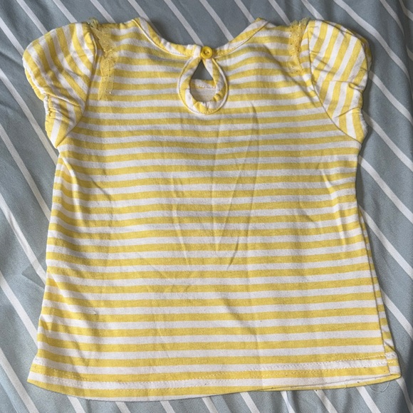 Girls Yellow Striped Butterfly Set with Polka Dot Pants - Picture 6 of 8